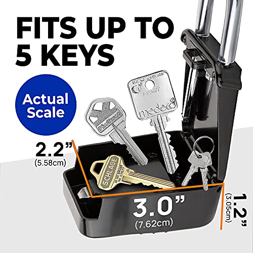 1500 Key Lock Box with Code, Lockbox for Keys Outdoor, Realtor Lock Box for Short-Term Rentals, Holds 5 Keys (6 Pack, Black)