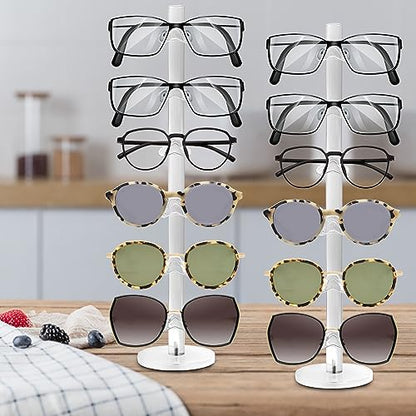6 Layers Acrylic Sunglass Organizer, Glasses Holder, Sunglasses Display Stand, Eyewear Frame Riser Rack Holder for Glasses Storage
