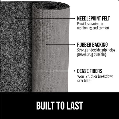 GORILLA GRIP Felt with Rubber Stay in Place Slip Resistant Rug Pad, 1/8 inch Thick, 2x8 FT Protective Padding Under Area Rugs, Cushioned Gripper Pads, Carpet Runners, Hardwood Floors Protection