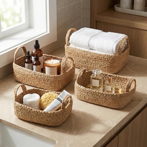 Beautiful Storage Basket Set of 4 - Natural Jute R... (brown | Jute)