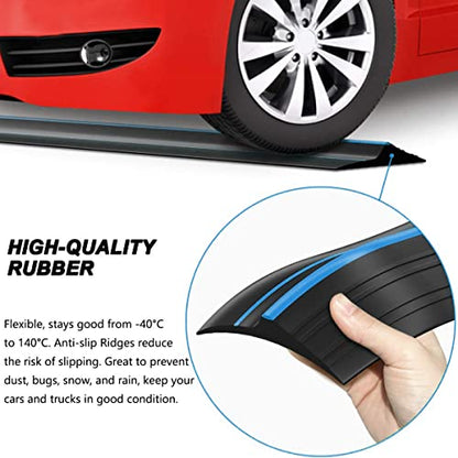Jin&Bao Universal Garage Door Threshold Seal Strip 20FT Kit, Bottom Waterproof Rubber Weather Stripping Replacement（Blue, 2 Adhesive）