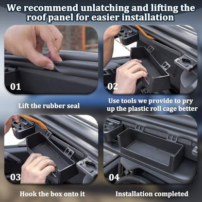 TOPINSTALL Upgraded Sunglasses Holder for 2021-2026 Ford Bronco Accessories | 1 Pack Sun Visor Hanging Box Card Storage Organizer Compatible with Bronco 2/4 Doors (Not for Sport Model)