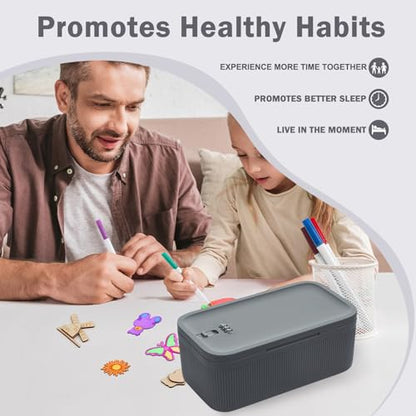 Lockable Storage Box, Small Lock Box with Combination Code for Phone/Medicine Safe/Food Home/Refrigerator/Office/Personal Items/Travel/Gift,9.25 x 5.04 x 3.62’’