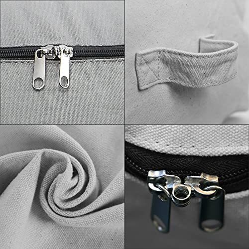 Breathable & Durable Canvas Storage Bags, Light Gray, 2-pack | Large Wardrobe Organizer, Zipper Closure, Lockable, 65 x 47 x 22 cm, Fits Beddings/Comforters/Pillows