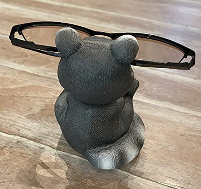 Cute Raccoon Whimsical Eyeglasses Holder Stand - Fun Glasses Keeper