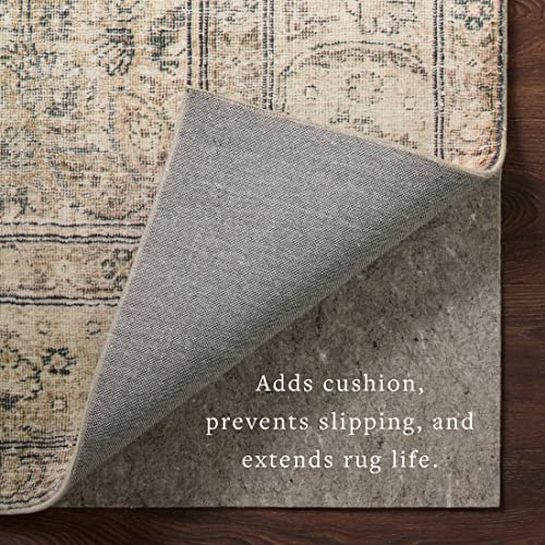 Loloi - Grip 1/8" Grey 8'-0" x 10'-0" Rug Pad | FPAD2 Approx. 8x10 , Soft, Reversible, Cushion, Low Profile, Hardwood, Carpet, Vinyl, Linoleum, Multi Surface, Tile, Rug Pad