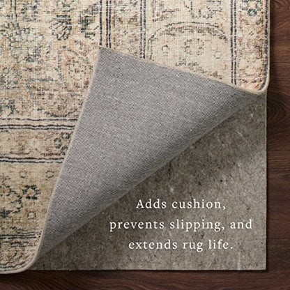 Loloi - Grip 1/8" Grey 8'-0" x 10'-0" Rug Pad | FPAD2 Approx. 8x10 , Soft, Reversible, Cushion, Low Profile, Hardwood, Carpet, Vinyl, Linoleum, Multi Surface, Tile, Rug Pad