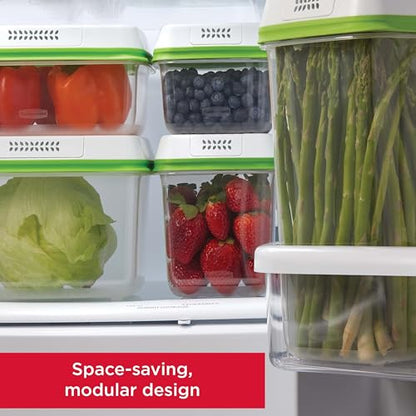 Rubbermaid FreshWorks Produce Saver, Medium and Large Storage Containers, 8-Piece Set, Set of 4, Med & Lg, Clear