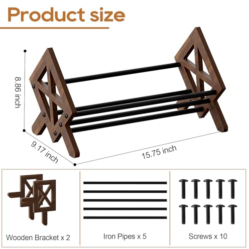 Desktop Bookshelf Organizer, Wood Office Tabletop Book Storage Rack, Tilting Bookcase for Books/CDs/Magazine Display (Black)