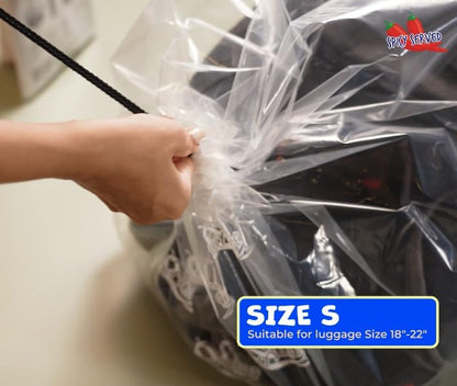 2 PCs/pack Drawstring Plastic Dust Cover Bags,Transparent Storage Bags with multi-purpose for Home Organization, suitable for luggage, blanket, big doll, duvet and reusable (Size S 40 x 82 + 23 cm.)