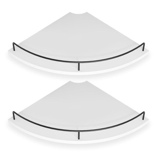 Corner Floating Shelves, Rustic Brown Wood, Set of... (2 Count | White-2pack | Metal, Wood)