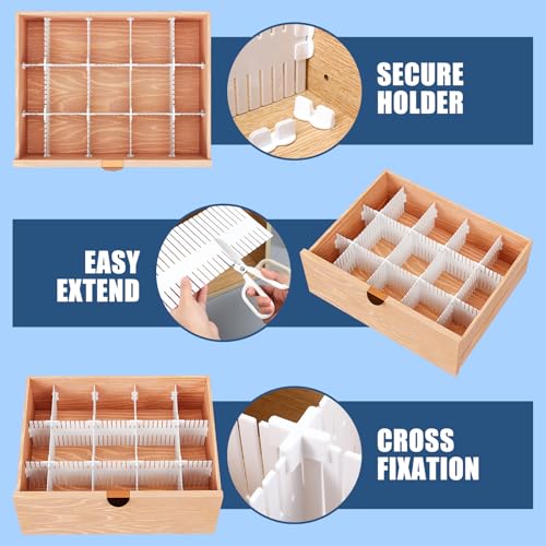 15 Pcs 5.12 Tall Drawer Divider Adjustable Drawer Organizer,White