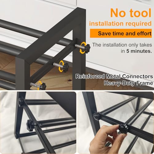 3-Tier Expandable Metal Shoe Rack for Closet & Entryway, Shoe Organizer | Shoe Storage • Adjustable Width • Holds 6–9 Pairs • Heavy-Duty Steel • Space-Saving Design • Tool-free • Easy Assembly