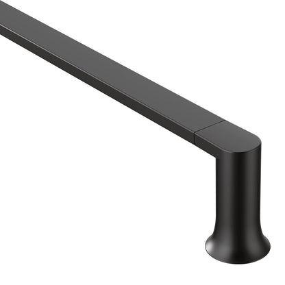 Moen Genta LX Modern Single Kitchen or Bathroom Towel Bar, 24-Inch, Matte Black, BH3824BL