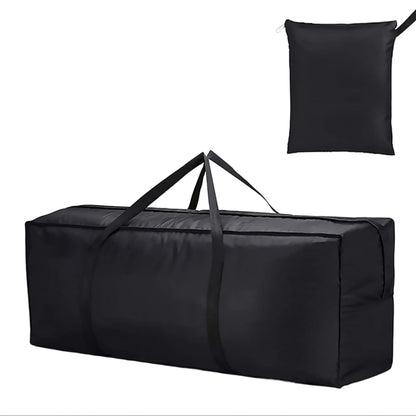 68" Extra Large Waterproof Outdoor Cushion Storage Bag – Heavy Duty Patio Furniture Cover with Zipper,Handles for Pool Decor,Christmas Tree Storage & Moving (173x76x51cm) (Black)