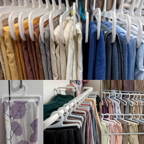 50Pcs Tea Towel Hangers for Retail Display, 7.7" L Plastic Hanger Storage Racks Multifunctional for Sock Storing Hanging Legging Wardrobe Ties Scarf Clothes Shawls Rings Belts Scarves, White, New