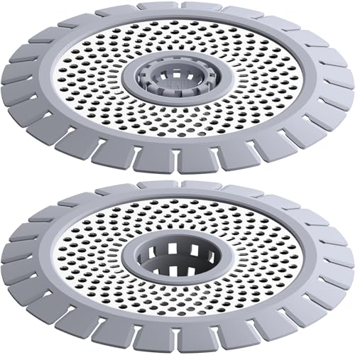 QAP Shower Drain Hair Catcher, Stainless Steel Bathtub Strainer 2-Pack | Efficient clog prevention; Rustproof durable silicone; Easy cleanup rim; Universal snug tub fit