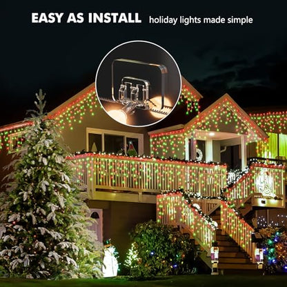 Hooks for Outdoor String Lights - 100 Pack with Adhesive Strips - No Damage, No Tools, No Holes, Waterproof and UV-Resistant, Perfect for Christmas and Patio Decor