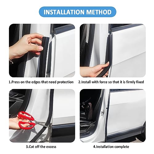40Ft Car Door Seal Strip,U-Shaped Automotive Weather Stripping Rubber Seal Strip with Metal Clips,Universal Push-in Car Door Edge Guards Fits Car Boat RV Truck Home (40Ft)