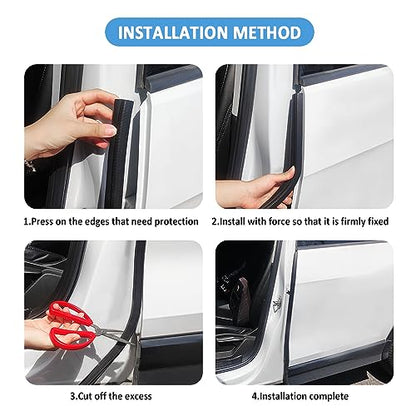 40Ft Car Door Seal Strip,U-Shaped Automotive Weather Stripping Rubber Seal Strip with Metal Clips,Universal Push-in Car Door Edge Guards Fits Car Boat RV Truck Home (40Ft)