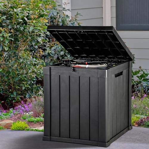 YITAHOME Deck Box | 51 Gallon Weatherproof Outdoor Storage Container for Patio Cushions, Pool Supplies, Garden Tools, Lockable Lid and Side