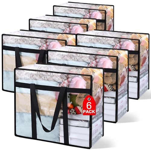 6Pack Clear Blanket Storage Bags Comforter Clothes... (6 Count | Clear)