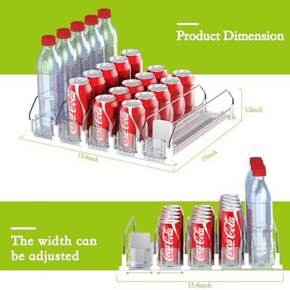 IBORING Drink Organizer for Fridge,Holds up to 25 Cans | Self Pushing Fridge Drink Organizer,Automatic Drink Dispenser for Fridge,Idea for fridge organizers and storage