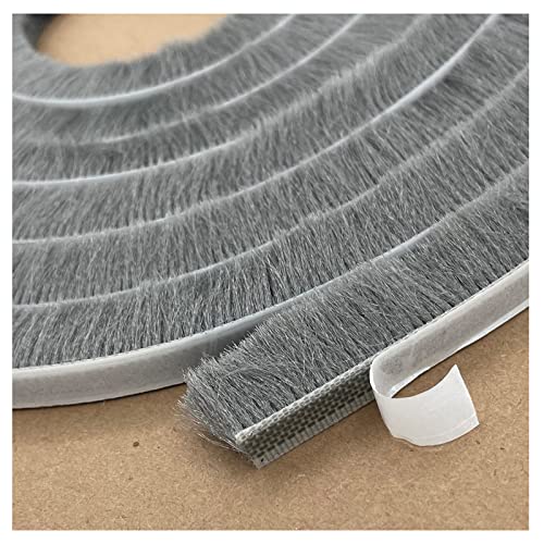 Weather Stripping Brush for Sliding Windows/Doors Frame Side,Pile Self Adhesive Weatherstrip Seal Strip Sealer Draft Stoppers (32ft x11/32 Backing x 9/16 Brush inch, Grey)
