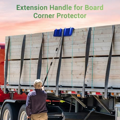 8 Ft Edge Protector Extension Handle, Board Corner Protector Extension Pole for v Shaped Edge Corner Guards, Compatible with Various Edge Protector Flatbed, Detachable Spiral Rod, Handle Only