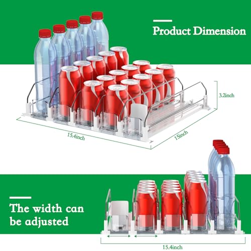Drink Organizer for Fridge-White Automatic Pusher... (‎White | ‎Plastic)