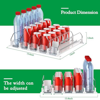 Drink Organizer for Fridge-White Automatic Pusher... (‎White | ‎Plastic)