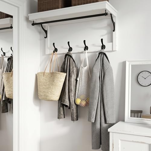 Coat Hooks Heavy Duty - Wall Mount Metal Towel Hooks Screw-in Wall Hooks for Hanging Hat, Towel, Key, Robe, Scarf, Bag, Cap (6 PCS Black)