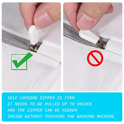 SUERIV Laundry Mesh Bag-Heavy Duty Mesh Laundry Bags,Laundry Bags Mesh Wash Bag for Washing Machine-Supper Zipper Net Laundry Bag for Travel,Lingerie,Sweater,Garment,Undergarment 4（24Inch×24Inch）