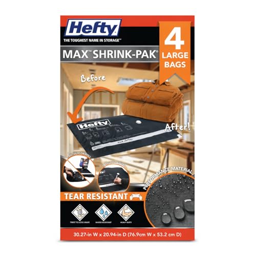 Hefty MAX Shrink-Pak Vacuum Seal Storage Bags for... (4 Count | white | Plastic)