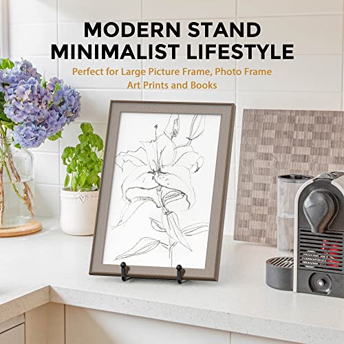 TR-LIFE 10 Inch Large Plate Stands for Display - Metal Plate Holder Display Stand + Picture Frame Holder Stand + Small Easels for Decorative Platter, Book, Plaques, Photo, Tabletop Art (2 Pack)