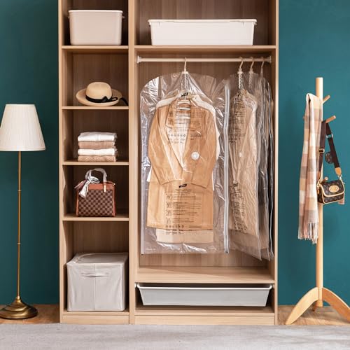TAILI Hanging Vacuum Storage Bags Space Saver Bags, Vacuum Sealer Bags for Clothing, Suits and Jackets, Closet Organizers and Storage, (3 Long, 3 Short) Clear