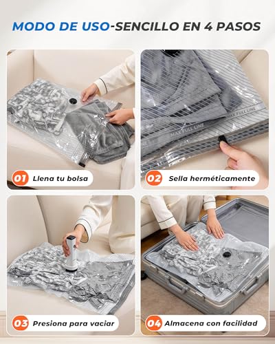 15 Pack Vacuum seal Bags for Clothing Travel with -60,000Pa Electric Pump & Luggage Scale, Space Saver Compression Bags for Suitcase, Travel Essentials to Check Luggage Weight & Avoid Overweight Fees