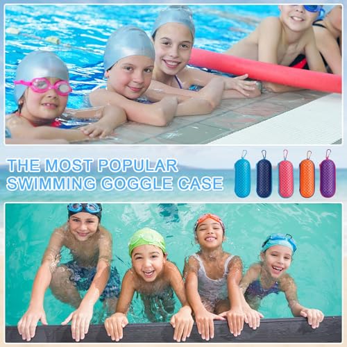 Swim Goggle Case, Protective Cases with Clip | Sunglasses, Goggles, Sports, Zipper Eyeglasses Case, for Men, Women, and Kids