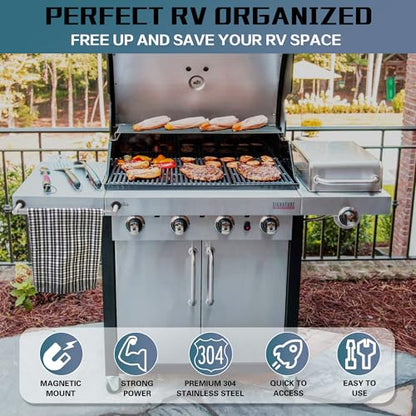 Magnetic Towel Holder, Magnetic Towel Rail Silver with Adjustable Length, Brushed Nickel Non-Slip Stainless Steel Towel Rail for Refrigerator, Oven, Dishwasher, Laundry (2 Pack)