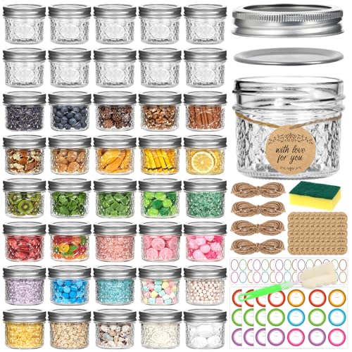 4oz Glass Mason Jars with Airtight Lids, Mini Canning Jars 40 Pack