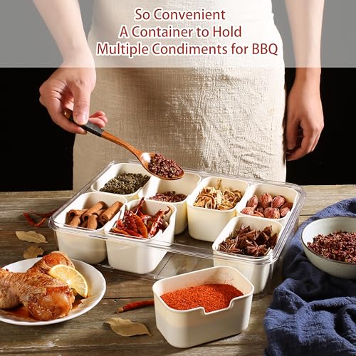 Divided Serving Tray with Lid and Handle - Snackle Box Charcuterie Container for Portable Snack Platters - Clear Organizer for Candy, Fruits, Nuts, Snacks - Perfect for Party, Entertaining