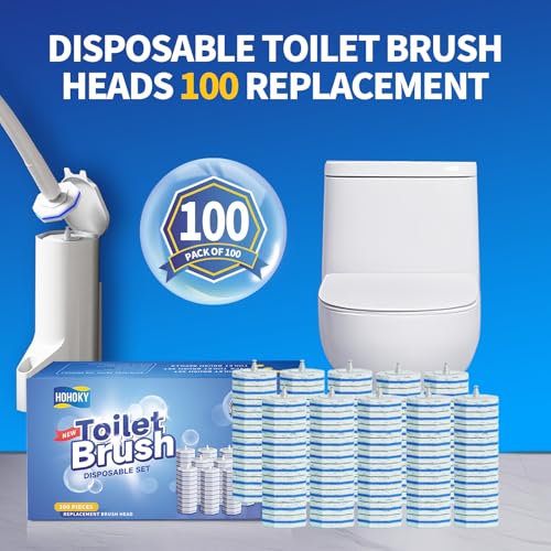 100pc Bulk Toilet Brush Refills - Disposable Toilet Brush Replacement Heads, Pack for Household Cleaning Bathroom cleaners Compatible Heads,washroom mats Cleaning System,Clean Refill Pads.