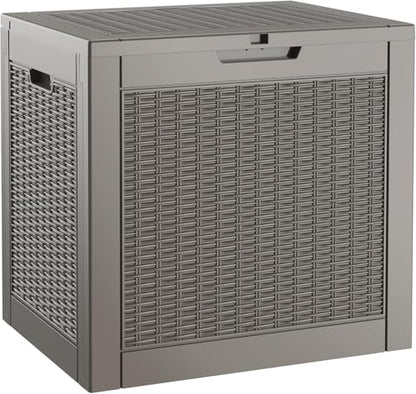 Outdoor Storage Box 31 Gallon,Waterproof Indoor Outside Deck Boxes,Backyard Storage Bin for Package Delivery,Garden Tools,Patio Cushions,Pool Accessories,Storage Bench Lockable Lid,Tool Box