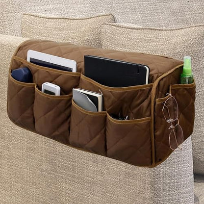 Armchair Caddy,Non Slip Recliner Organizer,Waterproof Sofa Armrest Organizer, Remote Control Holder for Recliner.Chair Arm Organizer with 14 Pockets for TV Remote, Phone, Magazine