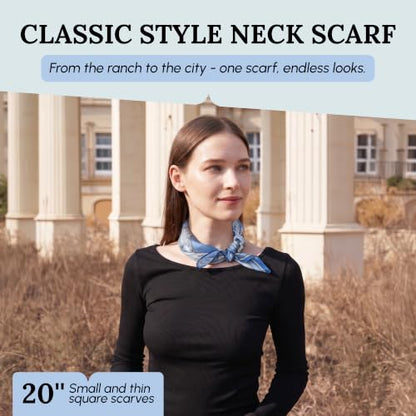 Tayri 100% Pure Mulberry Silk Scarf | 20" Small Square Multi-Use Accessory | Luxurious,lightweight mulberry silk neckerchief for women and men;suitable for hair,handbag, and neck styling; an ideal gift