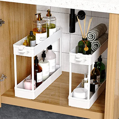 SPACEKEEPER Slim Rolling Storage Cart, 4 Tier Bathroom Cart Organizer,White | Narrow Rolling Cart with Wheels for Kitchen Office Bathroom Laundry Room,Mobile Utility Cart for Craft Art Makeup Nail Polish