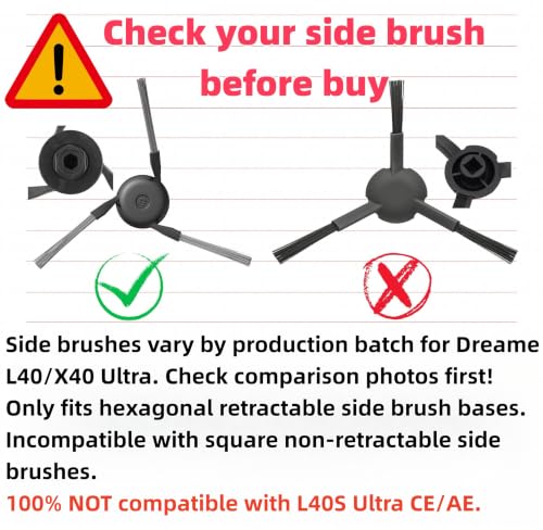Tricut Brush Replacement Part for Dreame L40 Ultra Gen 2 MOVA P10 Gen 2 Kit | Dreame X40 Ultra Complete / MOVA P50 Pro Ultra Includes :1 TriCut Brush 4 MopPads 4 Dust Bags 3* Filters 3 Side Brushes