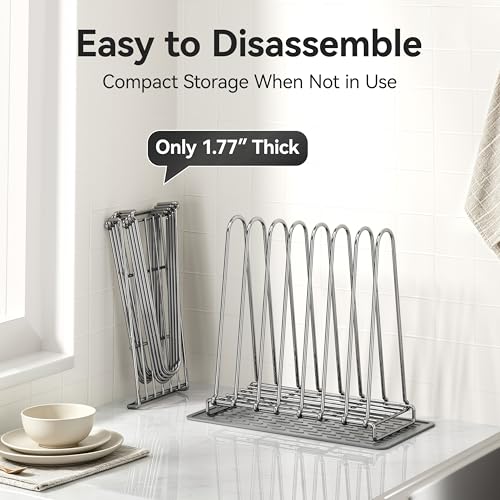 Reusable Bag Dry Rack, 304 Stainless Steel Plastic Bag Dry Rack with Silicone Drying Mat, Easy to Disassemble Bag Dryer Rack for Reusable Bags, Ziplock Bags, Silicone Bags, Space Saving Drying Stand
