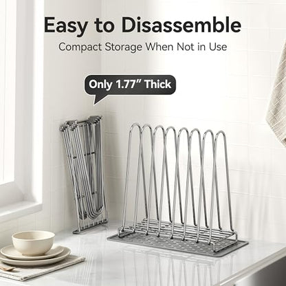 Reusable Bag Dry Rack, 304 Stainless Steel Plastic Bag Dry Rack with Silicone Drying Mat, Easy to Disassemble Bag Dryer Rack for Reusable Bags, Ziplock Bags, Silicone Bags, Space Saving Drying Stand