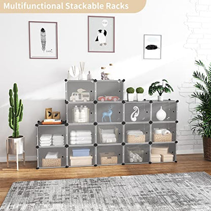 Portable Shoe Rack Organizer with Door, 48 Pairs Shoe Storage Cabinet Easy Assembly, Plastic Adjustable Shoe Organizer Stackable Detachable Free Standing Shoe Rack DIY Expandable 8 Tier Black